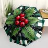 1pc Holly Berries Automatic Open/Close Umbrella, Portable Folding Umbrella, Compact Travel Umbrella for099