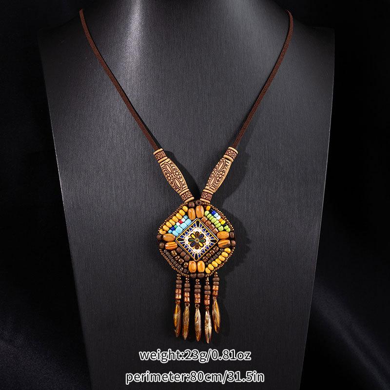 Ретро этнические ожерелья, цепочки для свитеров, универсальные подвески, подвески с кисточками и аксессуары для мужчин и женщин