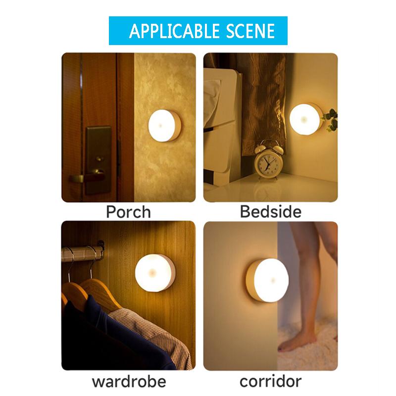 Motion Sensor LED Night Light Rechargeable Dimmable Magnet Night Lamp Portable Wireless Light for Bedroom Kitchen Closet 1-10Pcs