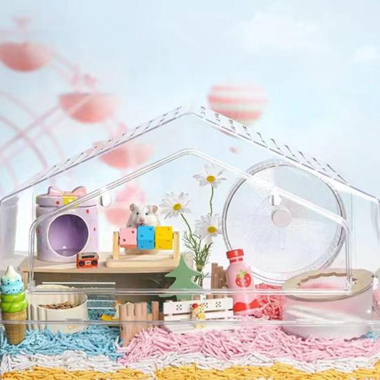 Игрушка для обогащения хомяка Деревянные раскрашенные кубики Игрушка-грызунок для морской свинки Игрушка для стачивания зубов питомца