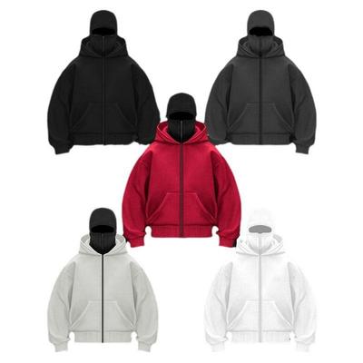 Y2K Gothic Harajuku Double Hat Design Sportswear Winter Windproof Hoodie