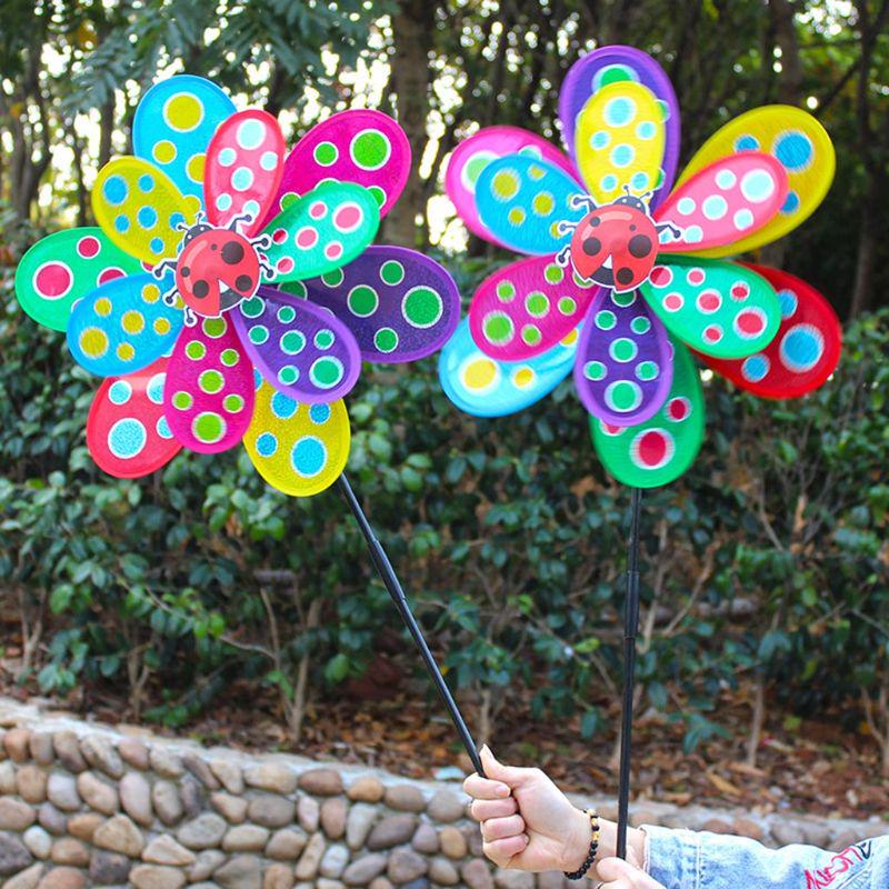 Блестки Красочные точки Ветряная мельница Ветряная вертушка Домашний сад Двор Украшения Детские игрушки