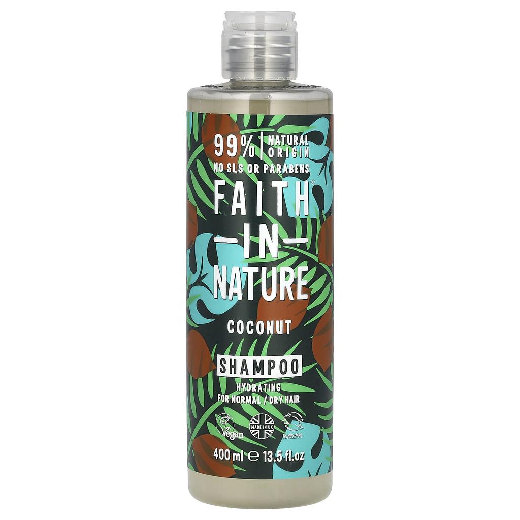 FAITH IN NATURE Shampoo, For Normal/Dry Hair, Coconut, 13.5 Fl Oz (400 Ml)