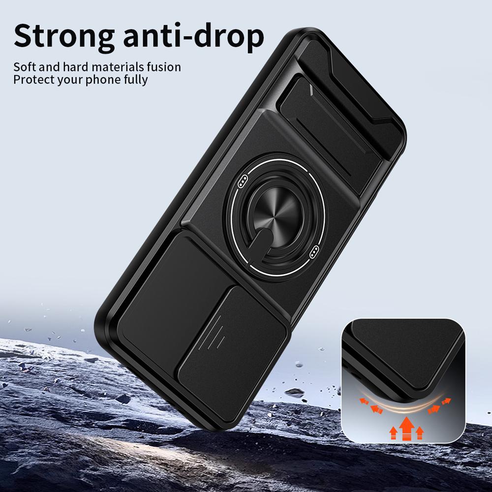 KEYSION Магнитный чехол для телефона для Infinix GT 30 30 Pro 5G Защита камеры со сдвижной крышкой Вертикальная подставка Кольцо 360 Ударопрочная задняя крышка