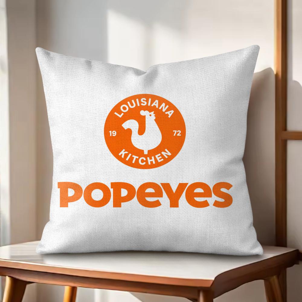 Fried Chicken PPopeyeS Cushion Cover Natural Linen Organic Fabric DoubleSided Printing Couch Pillow Covers Home Decor