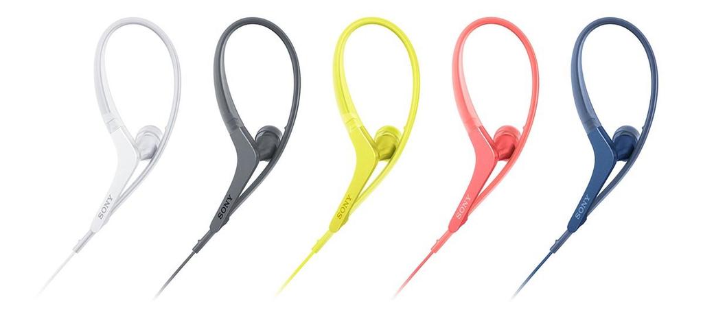 Sony с пультом и белыми наушниками MDR-AS410AP Водостойкие/Готовые к спорту, Микрофон, (MDR-AS410AP W)