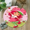 1pc Princess Strawberry2 Carpet, Round Rug, Comfortable, Suitable for Entryways, Living Rooms, Office, And Bedrooms, Christmas Decoration