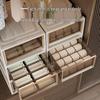 Transparent Plastic Underwear and Socks Drawer Organizer for Bedroom Wardrobe - Three-in-One Pull-Out Storage Box