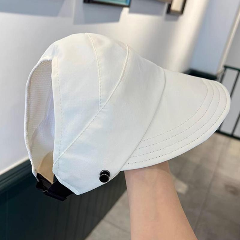 Летняя широкополая шляпа от солнца для женщин, складная регулируемая пляжная шляпа-ведро для отдыха на открытом воздухе, козырьки для защиты от ультрафиолета, рыболовные шапки с хвостиком