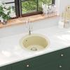Granite Kitchen Sink - vidaXL - Round - Beige - Deep - Heat-resistant - Easy To Clean