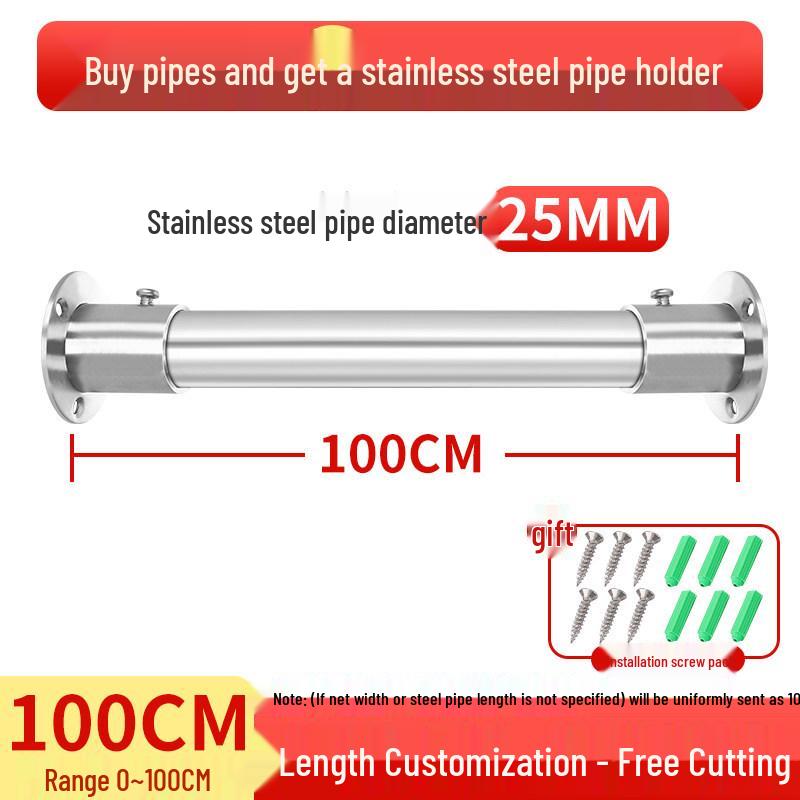 304 Stainless Steel Ceiling Mount Clothes Drying Rack with Flange Base for Cabinets and Balconies