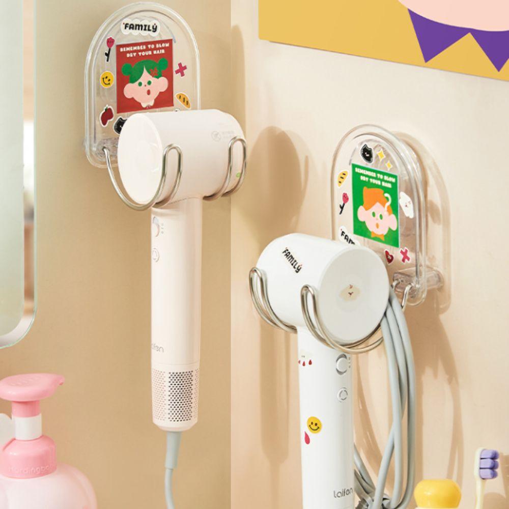 Space-Saving Storage No-Drill Wall-Mounted Storage Rack Multi-Purpose Hairdryer Organizer Bathroom