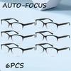 6PCS Auto-Focus Reading GlassesBlueLight Blocking Reading Glasses Lightweight PC Frame Unisex Design