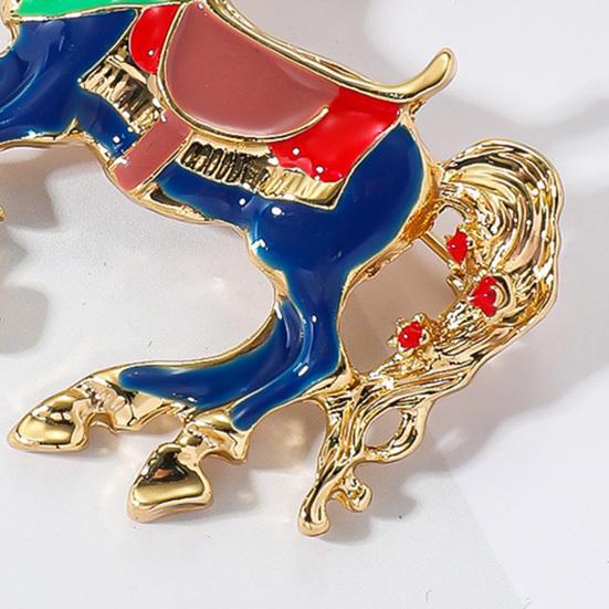 Brooch Pin Exquisite Craftsmanship Colorful Enamel Horse Shape Badge Clothing Decoration Parties Accessories
