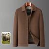 Winter Double-sided Wool Jacket Men's Down Lining Wool Woolen Jacket Middle-aged Dad Cashmere Lapel Top