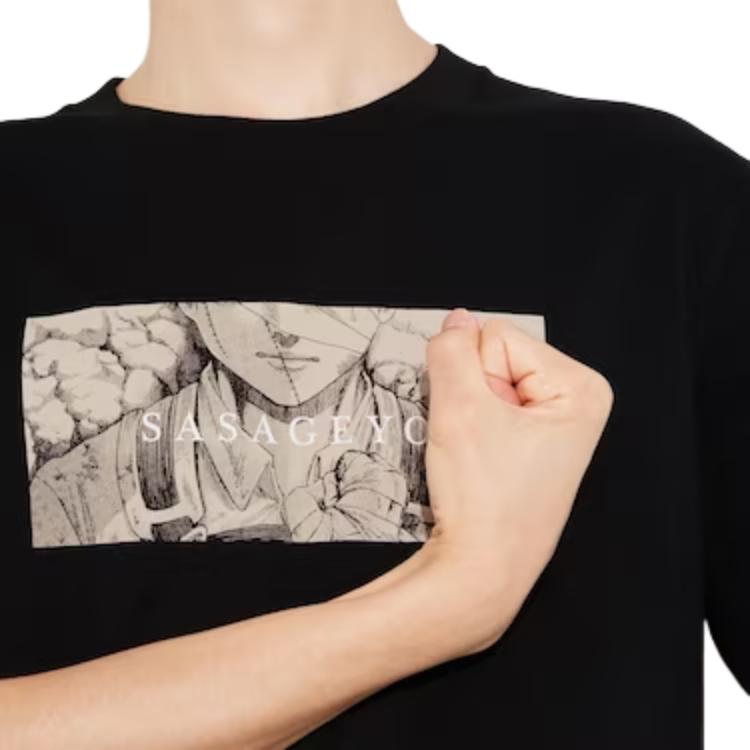 Uniqlo × Футболка с графическим принтом Атака Титанов, короткий рукав, мужские топы, черный 462440
