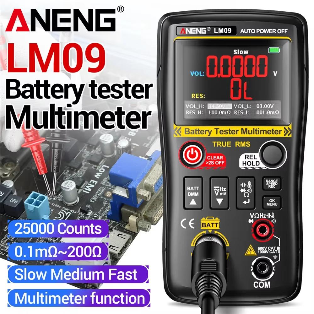 ANENG LM09 Digital Multimeter Battery Internal Resistance Professional Tester 25000 Counts Auto Range Voltmeter Temp Capacitance Ohmmeter Tester Tools