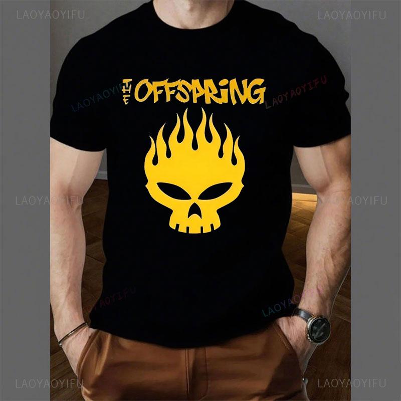 Панк The Offspring Футболка Унисекс Рок-группа Женская одежда Дешевый Материал Полиэстер Короткий рукав Печатный Топ Графические Футболки