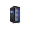 TOOQ TQGCC101-B - Boîtier Semi-Tour Gaming RAGNÄROK ATX/MicroATX/Mini-ITX, Verre trempé, 4 Ventilateurs RGB Inclus, Noir