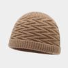 Autumn and winter water ripple jacquard knitted pullover hat retro texture crimped wool hat outdoor warm landlord hat