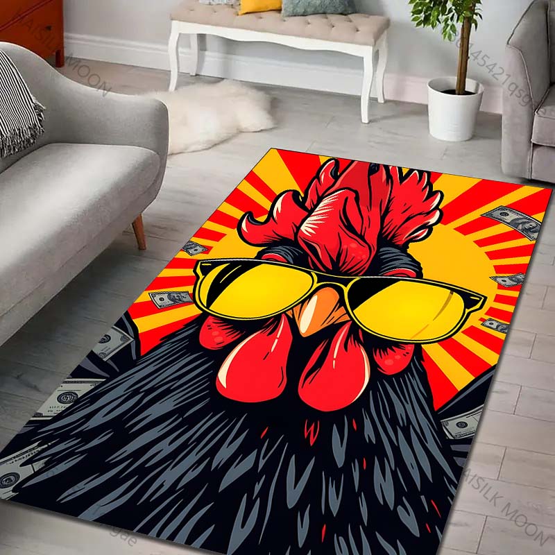 Персонализированный ковер с изображением петуха для гостиной, спальни, дивана, домашнего декора, противоскользящий коврик, современные ковры, роскошные подарки, быстрая доставка