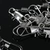 50pcs Stainless Steel Fishhook Lure Connector with Interlock Snap Fish Interlock Snap  Pike Fishing