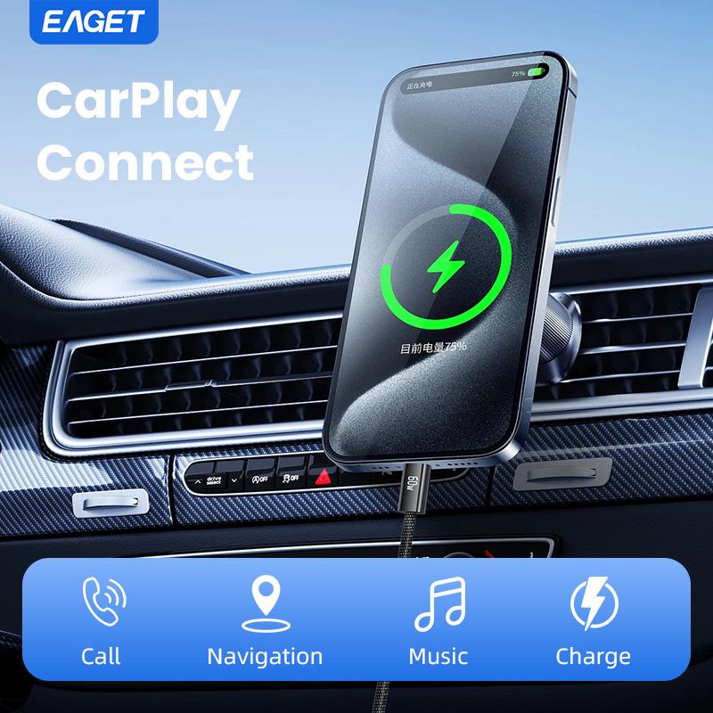 EAGET 60W PD USB Type C To Type C Cable Data Cord 48 Strands of Braided Yarn  Fast Charging  With for IPhone15, Android