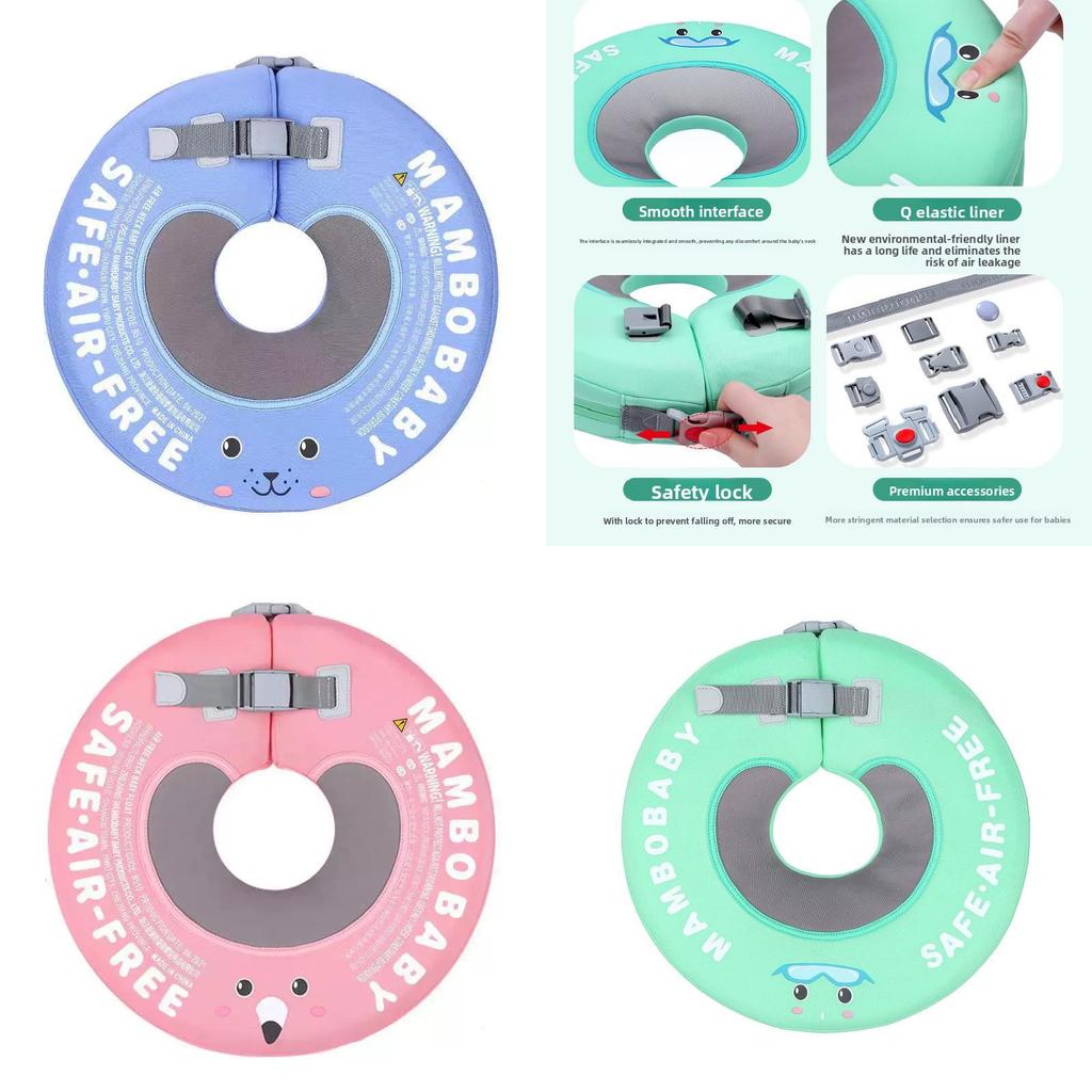 Cute Seal Fish Flamingo Pattern Children Non Inflatable Swimming Neck Ring For Kids