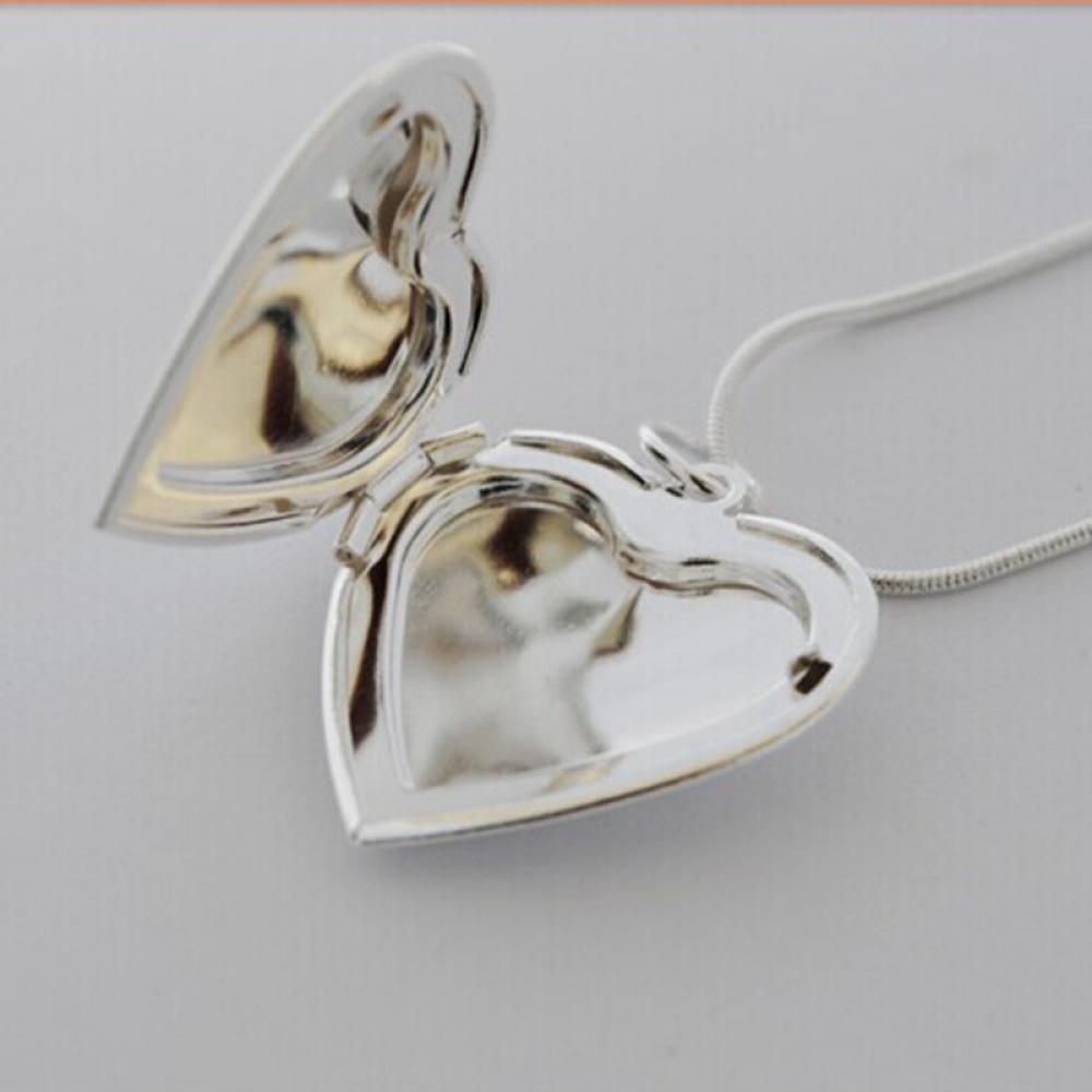 Fashion Lover Chain Jewelry Heart Shaped Pendant Photo Picture Locket Necklace
