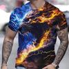 Men's T-shirt with 3D Animal Graphics T-shirts Everyday T-shirts with Round Neckline  Short 6XL