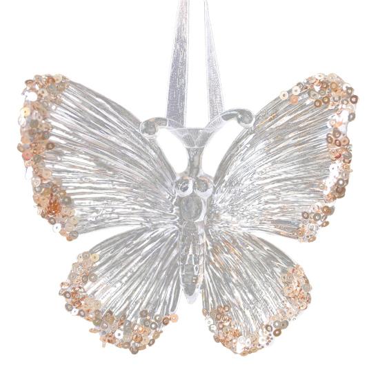 Рождественское акриловое подвесное украшение с блестками Прозрачный Олень Бабочка Тыква Карета Снежинка Стрекоза