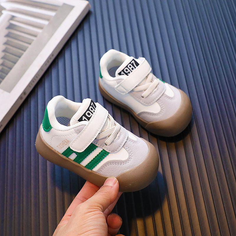 2024 Весна/Осень Водонепроницаемые Кожаные Кроссовки для Малышей 0-4 Лет, Нескользящая Обувь для Малышей на Мягкой Подошве