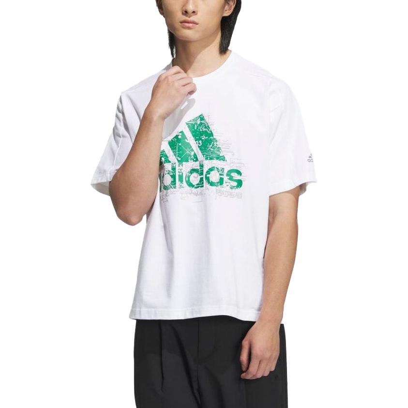 Adidas T Shirts Men's White Crew Neck Moderate Straight Fit IA9430