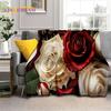 3D Rose Flowers Nordic Romantic Soft Flannel Blanket for Beds Bedroom Sofa Picnic,Throw Blanket for Cover Outdoors Leisure Gift