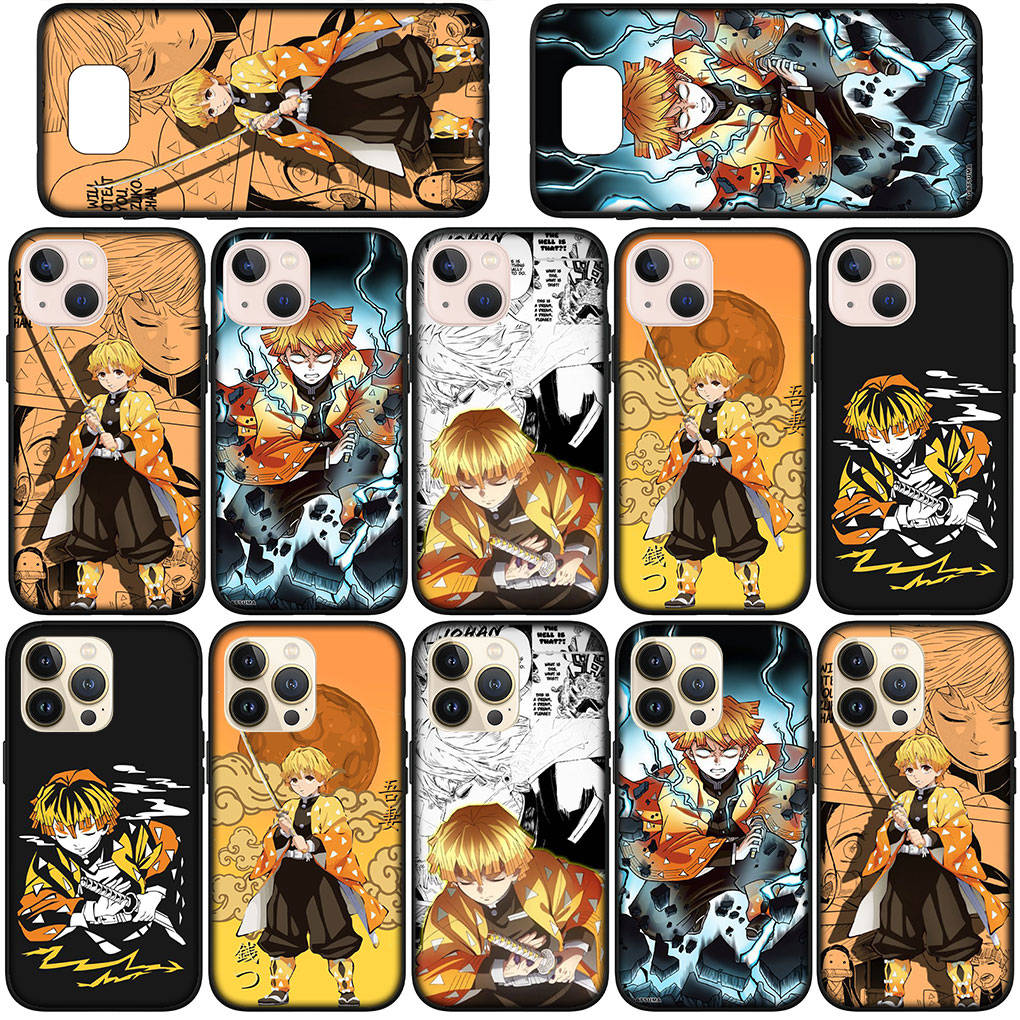 Чехол для Samsung Galaxy S25 S24 S23 iPhone 16 15 Xiaomi Redmi Note 14 13 12 16E 11 Pro Max OPPO Moto Huawei Agatsuma Zenitsu Demon Slayer аниме-чехол