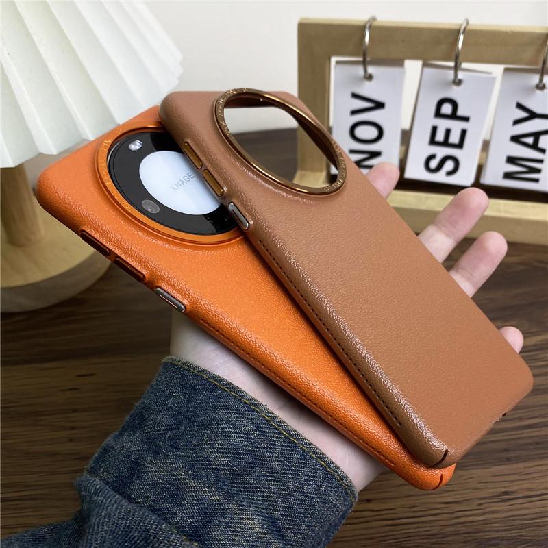 Для Huawei Mate 60 Pro Plus RS Ultimate прочный металлический чехол с большой дыркой в оправе объектива Litchi Grain PC, защитный чехол от отпечатков пальцев, задняя крышка-оболочка