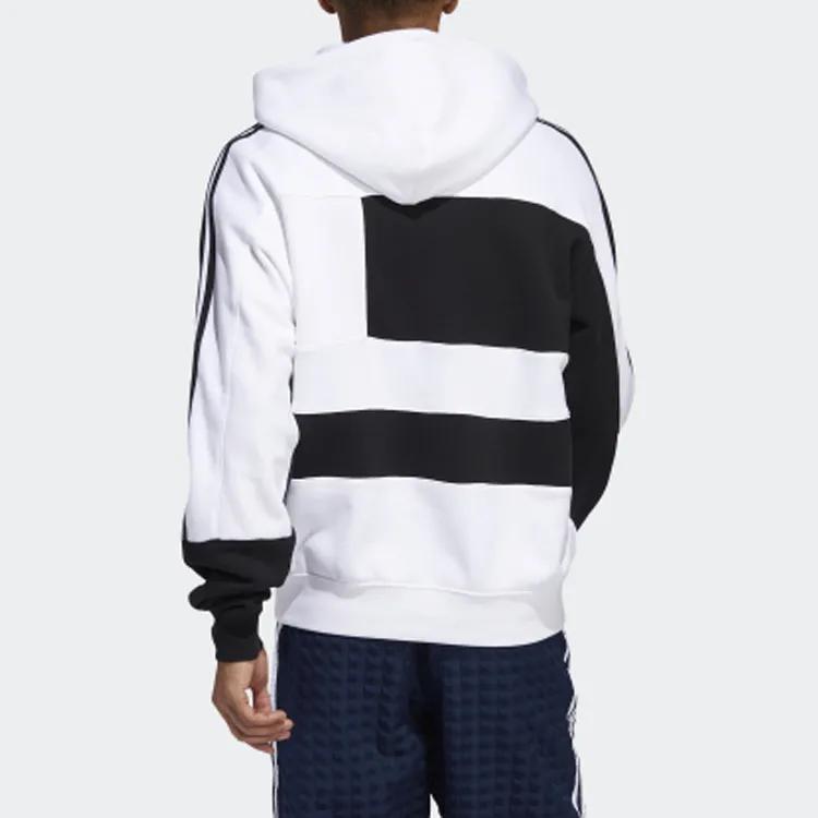 Adidas Originals ASYMM BLOCK Sweatshirts Men's Black White Hooded Moderate Regular (Unisex) Sweatshirts ED5600