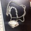Street Style Silver Metal Shell Mini Bag With Crystal Storage For Daily Use