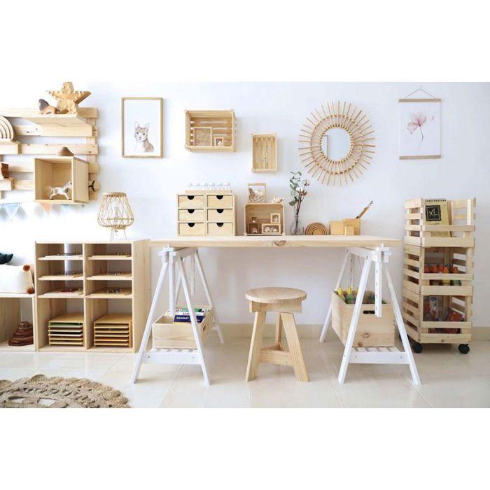 Tréteau Architecte En Bois Peint