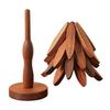 Wooden Insulating Coasters 4 tripods and 1 bracket Tree Folding Placemats Anti Scald Heat Resistant Table Decor Mats Pot Holder