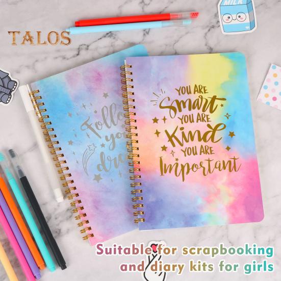 Набор для дневника для девочек от 8 до 12 лет, набор канцелярских принадлежностей «сделай сам» с цветными ручками, наклейками, скотчем, принадлежностями для скрапбукинга