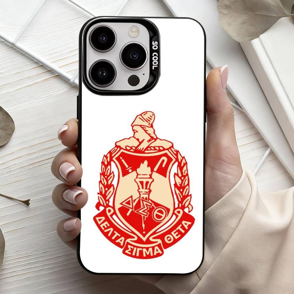 D-Дельта S-Сигма T-Тета-А Чехол для телефона для iPhone17,16,15,14,13,12,11 Plus,Pro Max Черный Конфетный серебристый чехол для телефона