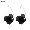 Fashion Women Jewelry Long Drop Bohemia Hook Resin Petal Dangle Stud Flower Earrings