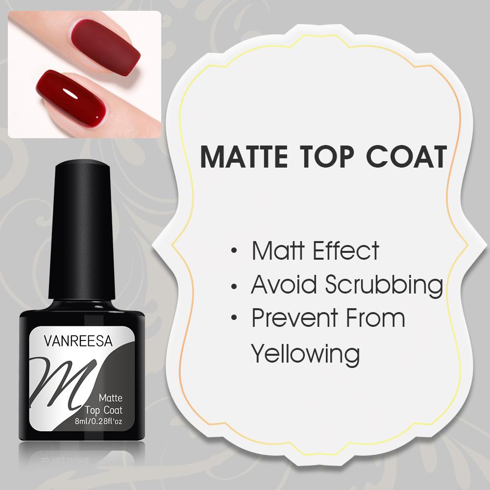 VANREESA Набор гелей для ногтей, 6 цветов, гель-лак для ногтей, замачиваемый гель с матовым базовым верхним слоем, набор для дизайна ногтей