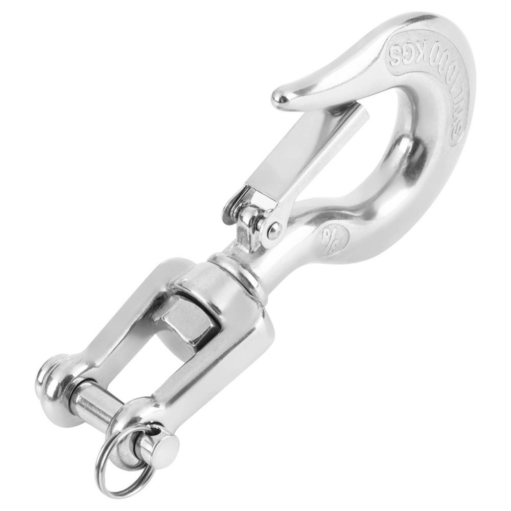 304 Stainless Steel Swivel Lifting Hook 1000KG Capacity Chain Hoist Hook Crane Towing