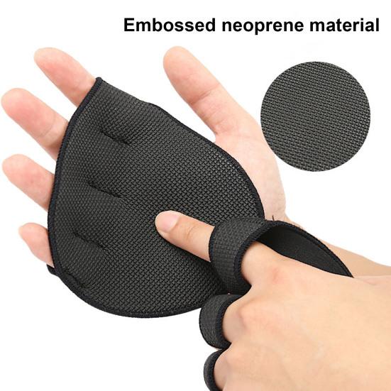 1 Pair 4-Finger Fitness Grips Pad Hand Cocoon Prevention Gym Gloves Weightlifting Powerlifting Lifting Pull-up Men Women Hand Palm Protector