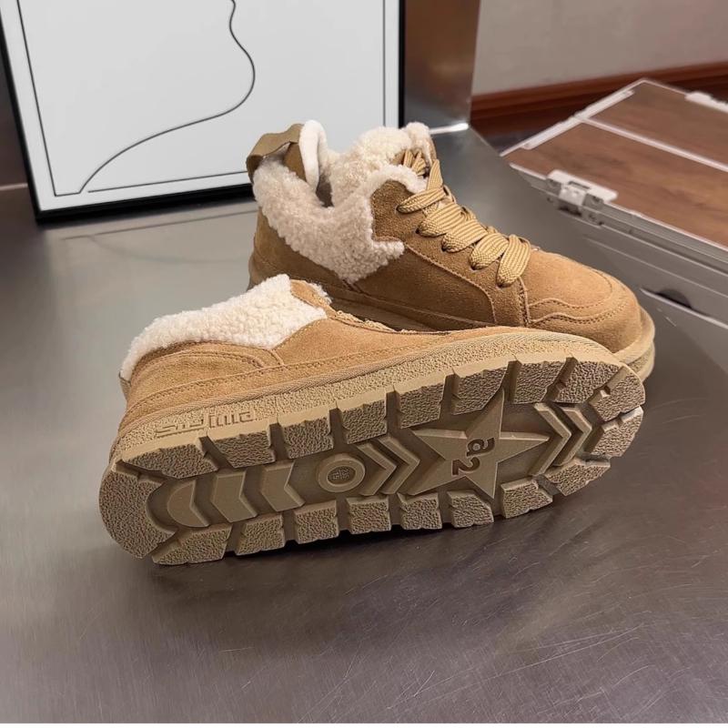 Модная женская повседневная обувь, зимние ботинки, осень и зима 2024, новые модные ретро-ботинки из плюша и утеплителя на толстой подошве из хлопка, термоботинки