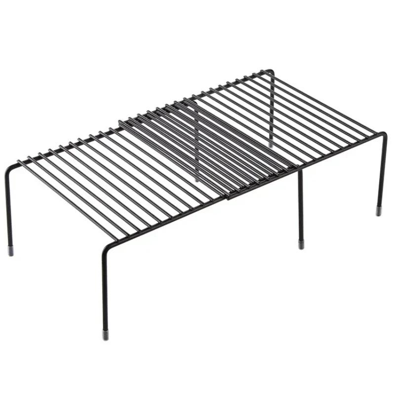 Расширяемый органайзер для полки для кухонной столешницы, металлический органайзер для шкафа, кладовая, экономия места, нескользящий, нержавеющий