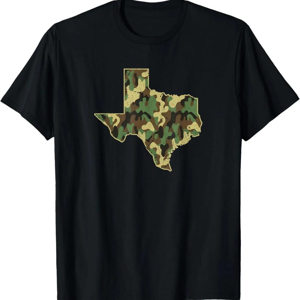 Camo Texas Flag Outline State T-Shirt