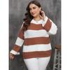 Женский свитер-пуловер с яркими полосками, осень/зима
